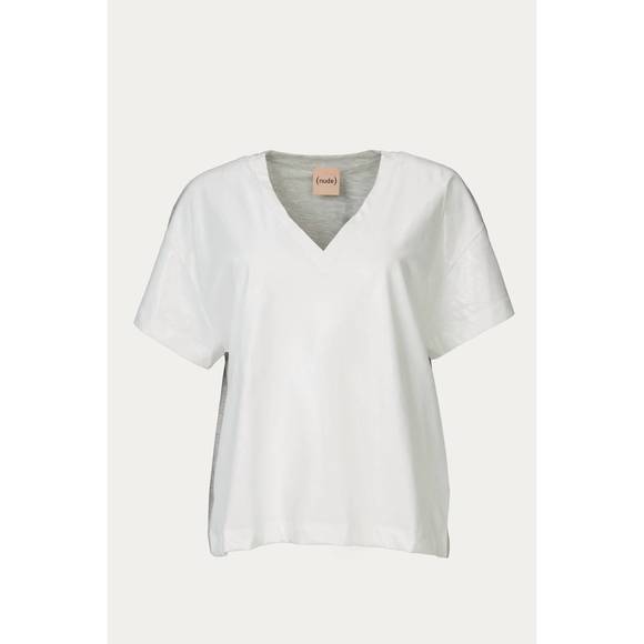 NEW NUDE t-shirt in white/grey - Picture 1 of 1